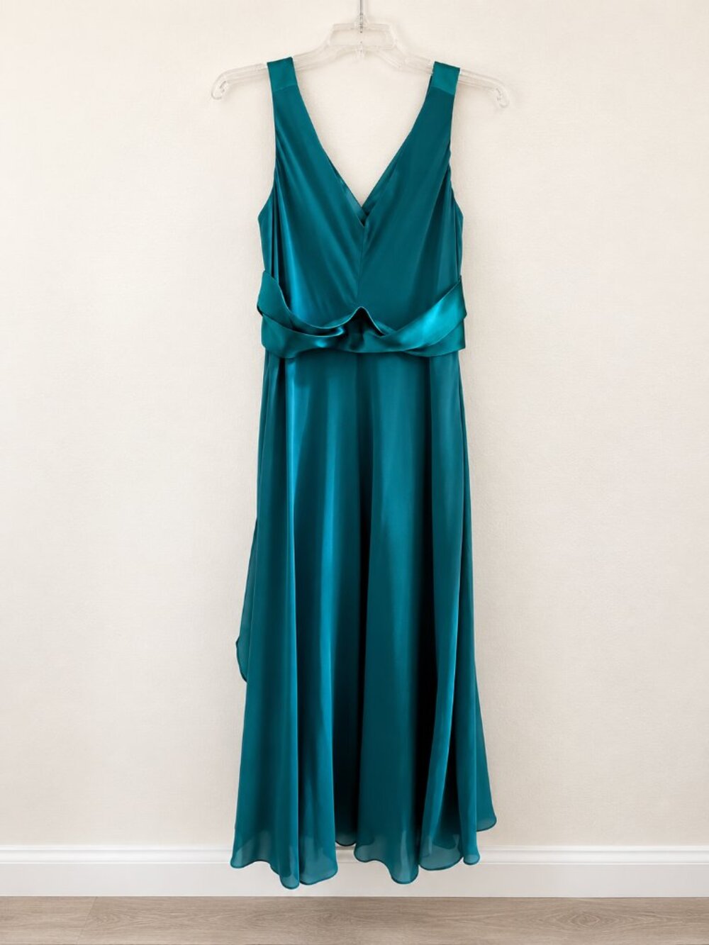 Jones Wear Teal Sleeveless Wrap Midi Dress Size 8 - Picture 2 of 3